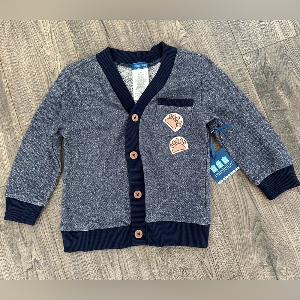 Miniville Blue Paws Cardigan Sweater Size 18‎ - 24 Months